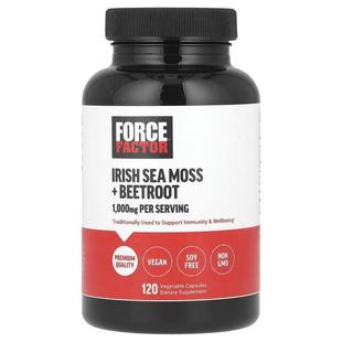 Force Factor,Irish Sea Moss + Beetroot, 120 Vegetable Capsul