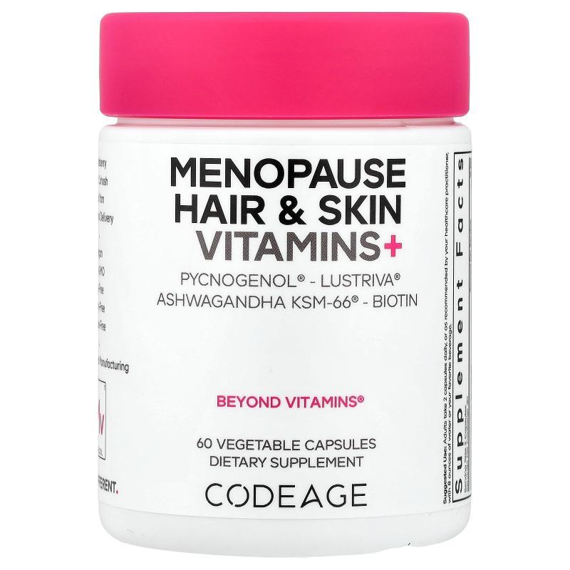 Codeage,Menopause Hair Skin Vitamins+, 60 Vegetable Capsules