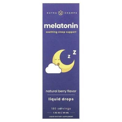 NutraChamps,Melatonin Liquid Drops, Natural Berry