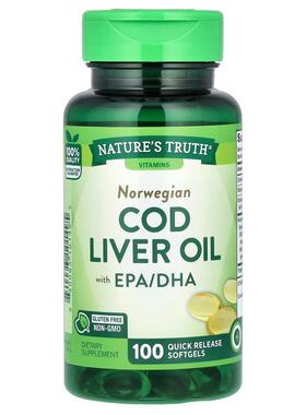 Nature's Truth,Norwegian Cod Liver Oil with EPA/DHA, 100 Qui