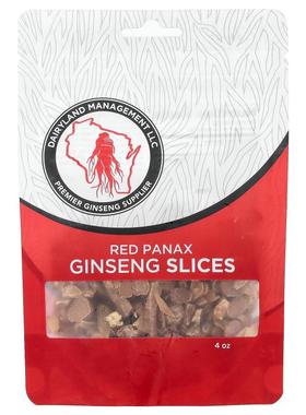 Dairyland Ginseng,Red Panax Ginseng Slices, 4 oz