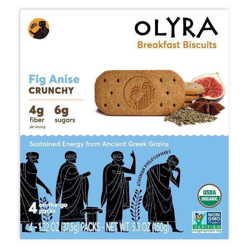 Olyra,Organic Breakfast Biscuits, Fig Anise, 4 Packs, 1.32 o