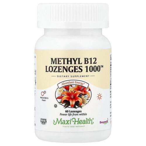 Maxi Health,Methyl B12 Lozenges 1000™, Natural Berry, 60 Loz