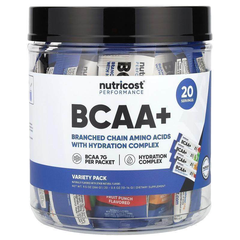 Nutricost,Performance, BCAA +, Variety Pack, 20 Packets,