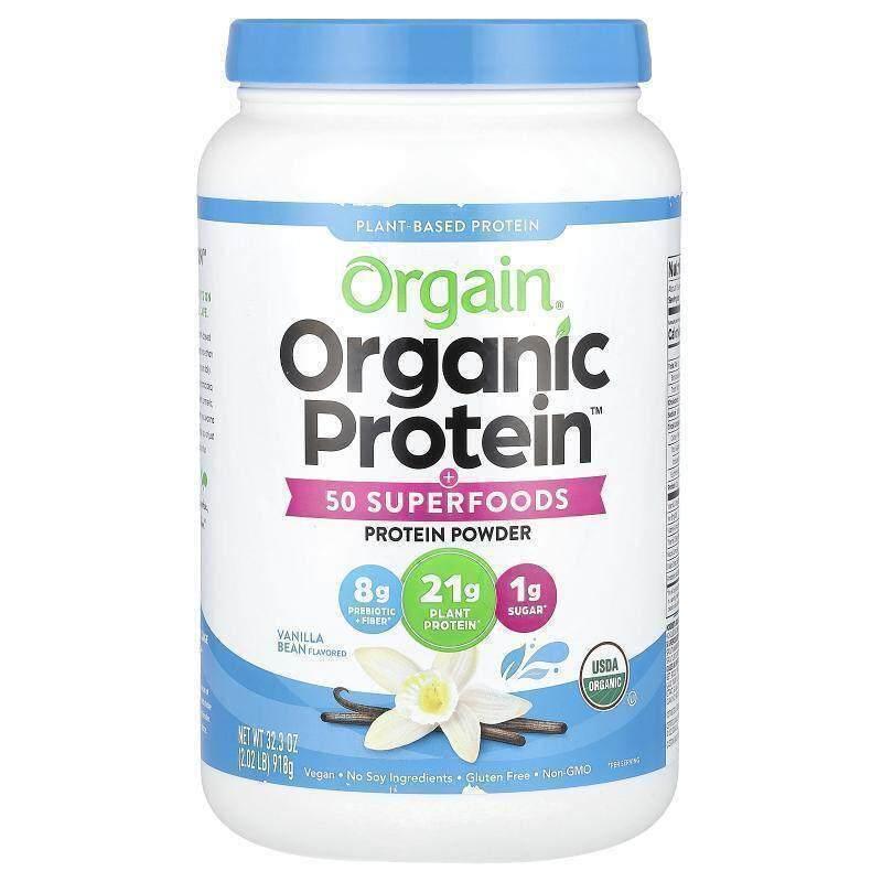 Orgain,有机蛋白和超级食品粉植物基香草豆