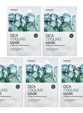 Cell Fusion C,积雪草清爽美容面膜，5 片，0.95 盎司（27 克）