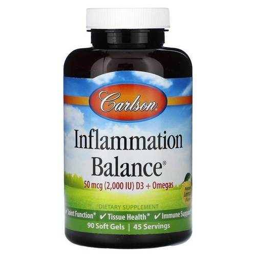 Carlson,Inflammation Balance D3 + Omegas，天然柠檬，25 微克1