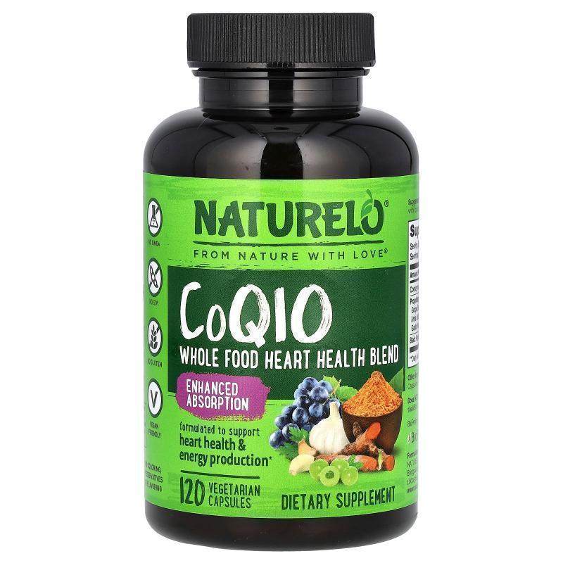 NATURELO,CoQ10, Whole Food Heart Health Blend, 120 Vegetaria