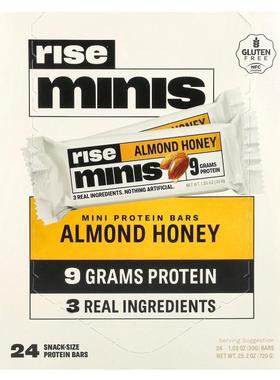 Rise Bar,Rise Minis, Mini Protein Bars, Almond Honey, 24 Sna