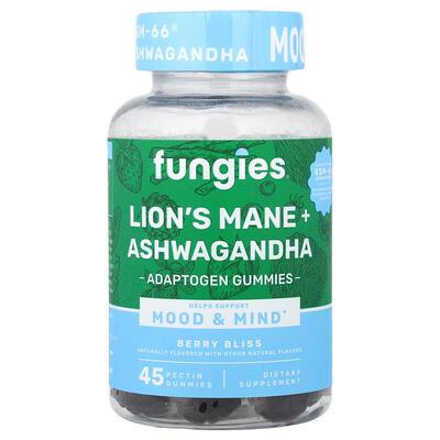 Fungies,Lion's Mane + Ashwagandha Gummies, Berry Bliss, 45 P