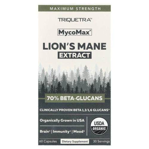 Triquetra Health,Lion's Mane Extract, Maximum Strength , 60