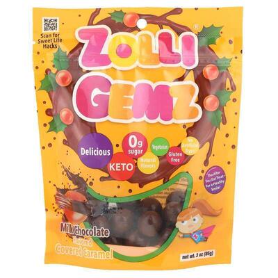 Zollipops,Zolli Gemz®，牛奶巧克力包衣焦糖，3 盎司（85 克）