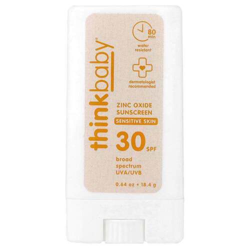 think,Thinkbaby®, Zinc Oxide Sunscreen Stick, SPF 30, Sensit