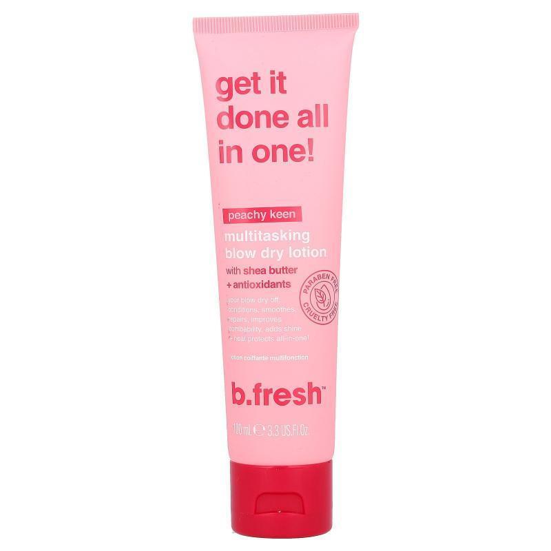 b.fresh,Multitasking Blow Dry Lotion, Peachy Keen, 3.3 fl oz