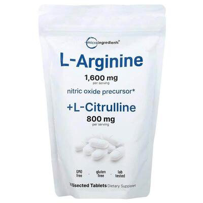 Micro Ingredients,L Arginine + L-Citrulline, 240 Bisected Ta