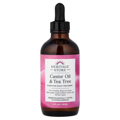 Heritage Store,Castor Oil & Tea Tree, Clarifying Scalp Treat