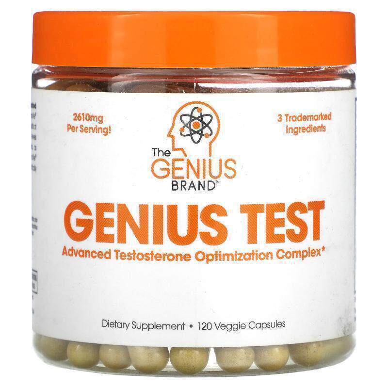 The Genius Brand,Genius Test，高级睾酮优化复合物，120 粒素食