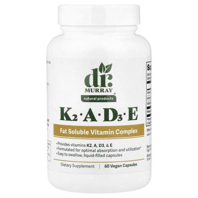 Dr. Murray's,K2, A, D3, E, 60 Vegan Capsules