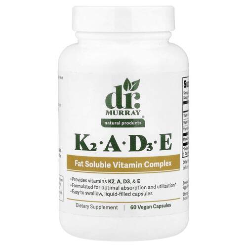 Dr. Murray's,K2, A, D3, E, 60 Vegan Capsules