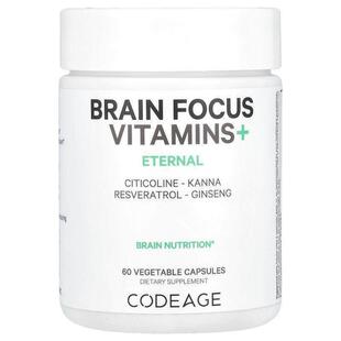 Codeage,Brain Focus Vitamins+, 60 Vegetable Capsules