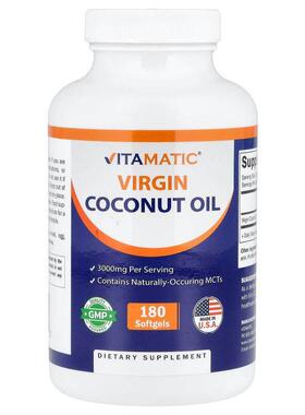 Vitamatic,Virgin Coconut Oil, 180 Softgels (1,000 mg per Sof