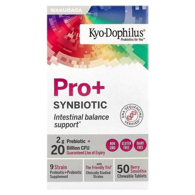 Kyolic,Kyo-Dophilus® Pro+ Synbiotic, Berry Smoothie, 50 Chew