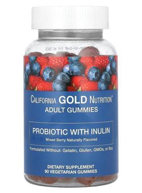 California Gold Nutrition,Prebiotic with Inulin Gummies, Nat