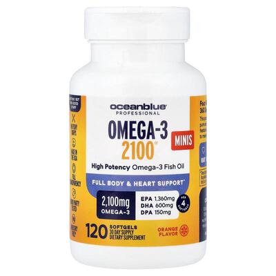 Ocean Blue,Omega-3 2100® Minis, High Potency, Orange, 120 So