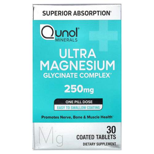 Qunol,Ultra Magnesium, 250 mg, 30 Coated Tablets