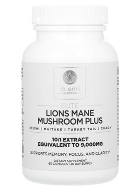 Dr. Emil Nutrition,Elite, Lions Mane Mushroom Plus, 60 Capsu