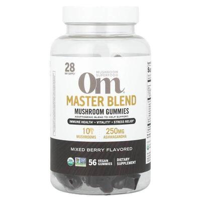 Om Mushrooms,Master Blend Mushroom Gummies, Mixed Berry , 56