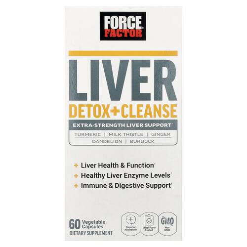 Force Factor,Liver Detox + Capsules, 60 Vegetable Capsules