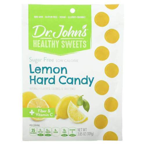 Dr. John's Healthy Sweets,柠檬硬糖，含纤维和维生素 C，无糖，