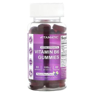 Vitamatic,Vitamin B6, Extra Strength, Berry, 50 mg, 60 Gummi