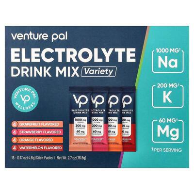 Venture Pal,Electrolyte Drink Mix, Variety , 16 Stick Packs,