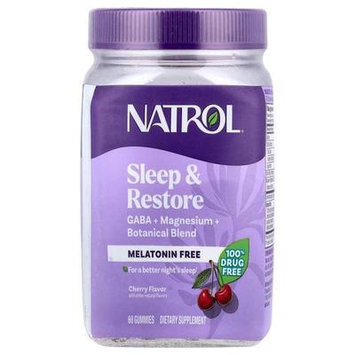Natrol,Sleep &amp; Restore Gummies, Melatonin Free, Cher