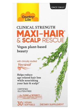 乡村生活,Maxi-Hair&amp;Scalp Rescue，科学级别，30 粒全素