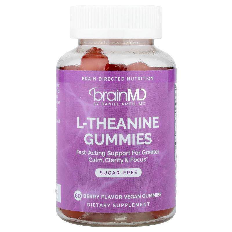 BrainMD,L-茶氨酸软糖,浆果味,60 粒素食软糖(每粒 100 毫克)