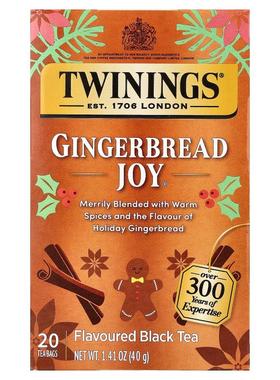 川宁,调味红茶，Gingerbread Joy®，20 茶包，1.41 盎司（40 克）
