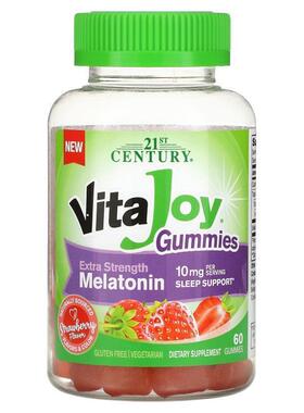 21世纪,Vita Joy Melatonin Gummies，特强型，草莓味，5 毫克，6