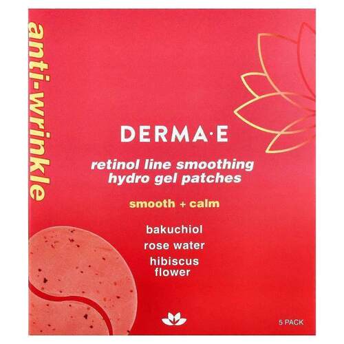 DERMA E,视黄醇平滑细纹水凝胶贴，适合所有肤质，5 片装