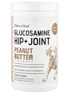 Chew + Heal,Glucosamine Hip + Joint, For Dogs, Peanut Butter