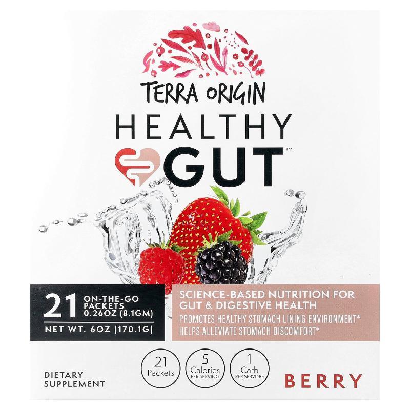 Terra Origin,Healthy Gut™, Berry , 21 On The Go Packets, 0.2