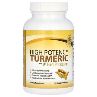 Divine Health,Turmeric With BioPerine, High Potency, 120 Veg