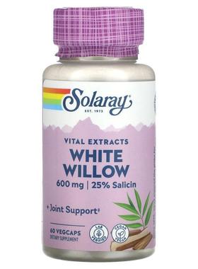 Solaray,Vital Extracts, White Willow, 600 mg, 60 VegCaps