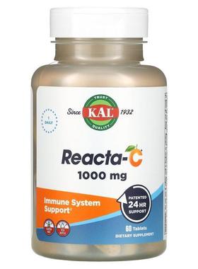 KAL,Reacta-C 维生素 C 补充剂，1,000 毫克，60 片