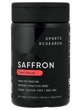 Sports Research,Saffron, 30 mg, 60 Veggie Softgels