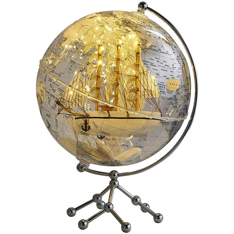 创意个性透明地球仪o摆件轻奢高档家居客厅桌面电视柜办公室装饰