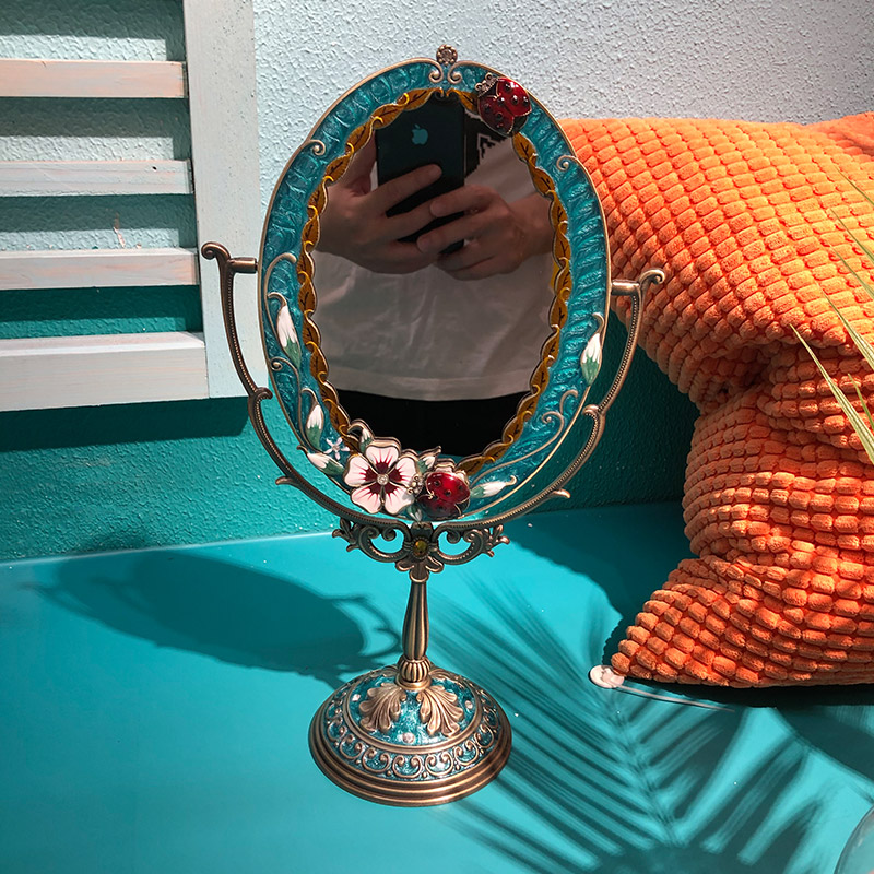 绿野仙踪复古欧式单面台式镜子创意公主梳妆镜R高清桌面化妆镜礼