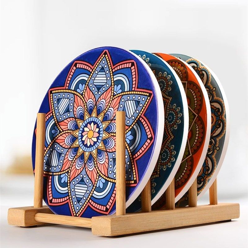 4片陶瓷隔热垫防烫软木垫防滑垫中式复古欧式餐R垫餐桌垫砂锅垫碗,餐饮具,餐垫,淘宝优惠券,粉丝福利购,淘宝优惠卷